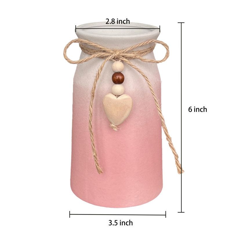 Vase en céramique 6 ", Rose