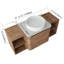 Meuble-lavabo mural 48 po avec lavabo d'art en céramique et 2 tablettes de rangement, porte à fermeture en douceur-121938635