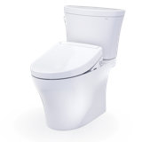 TOTO® WASHLET®+ Aquia IV® Arc Two-Piece Elongated Dual Flush 1.28 and 0.9 GPF Toilet with S5 Bidet Seat, Cotton White - MW4483446CEMFGN#01