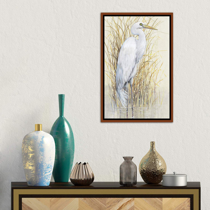 «Wading I» par Timothy O 'Toole - impression d'art graphique, H 26 po x l 18 po x 1,5 po, Cadre flottant brun