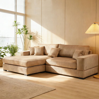 108" Reversible L-Shaped Couches With Deep Seat
