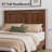 Farmhouse Wood Queen Platform Bed Frame With 52" Tall Headboard, Large Storage Drawers, Brown-340031371-340031370
