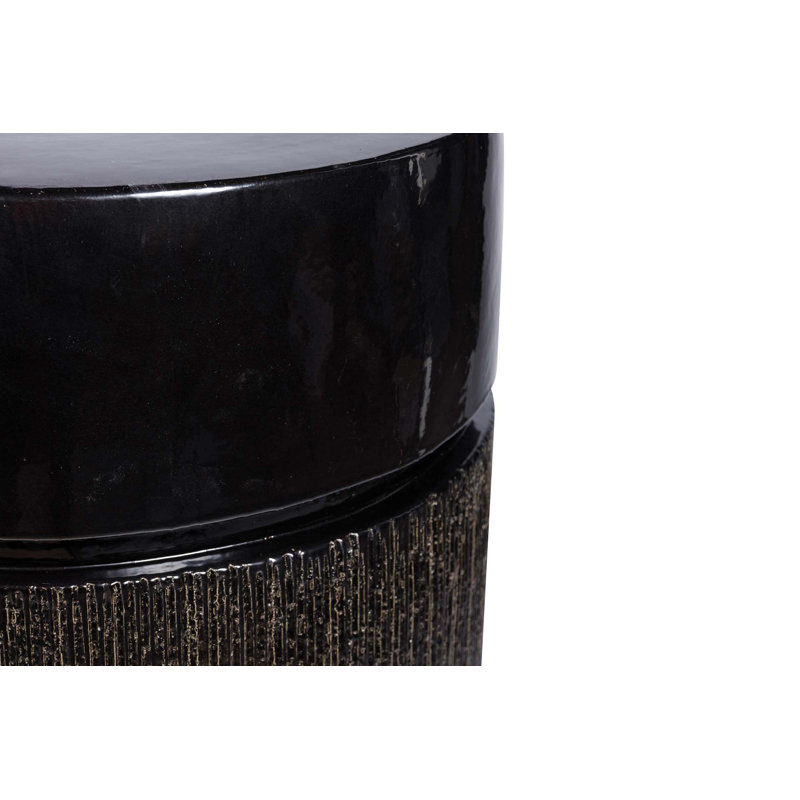 Provenance Signature Outdoor Round Side Table, Obsidian