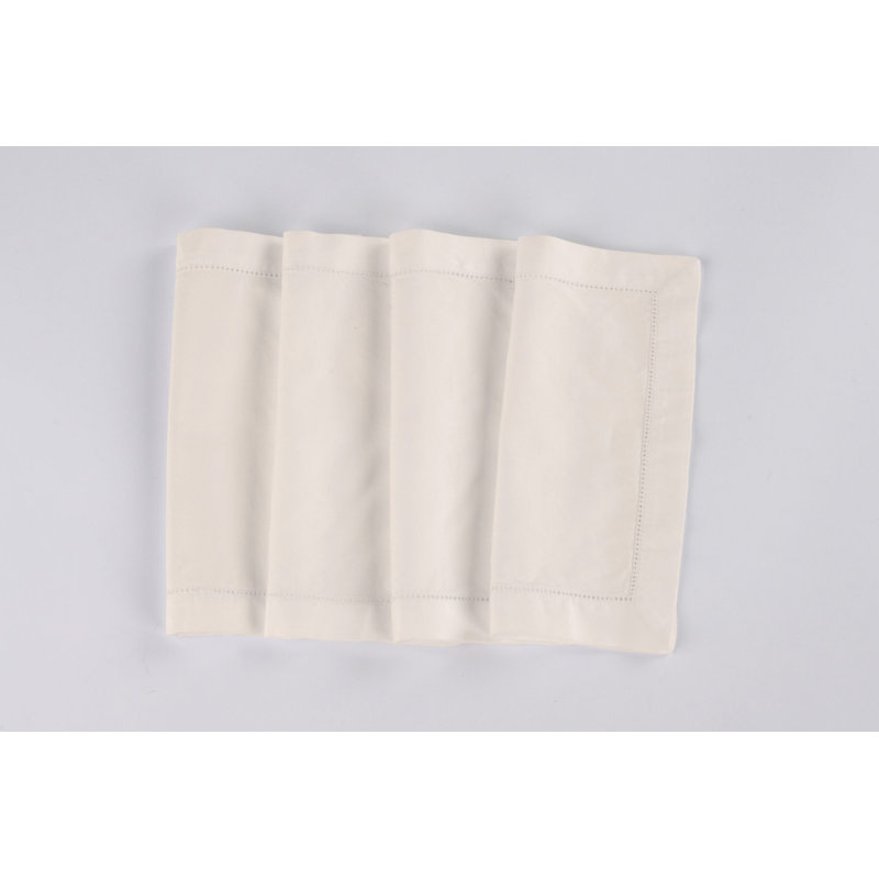 MILAN COCKTAIL NAPKIN SET (Set of 4), Ivory