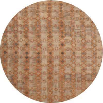 Tapis géométrique orange / gris