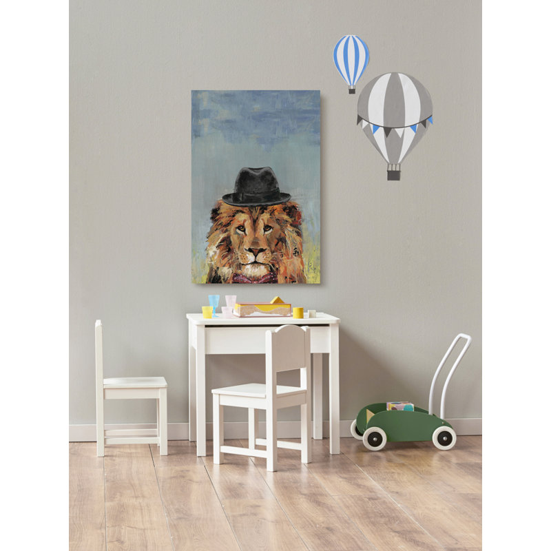 Adelaida Jazzy Lion Print on Wrapped Canvas, 12" H x 8" W x 1.5" D