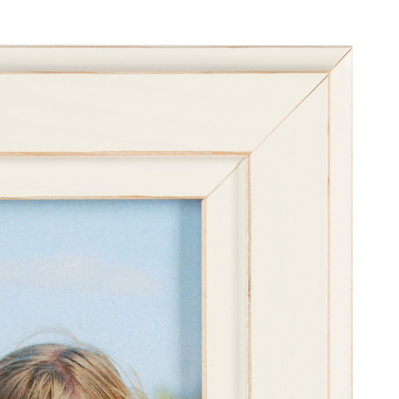 Cadre 6 photos simple en bois mat Loven, 8 po x 10 po, Blanc doux vieilli