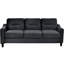 Canapé modulaire en velours noir 1 + 2 + 3 pour le salon avec coussins moelleux et accoudoirs carrés avec dossier moderne et épais-1818734165