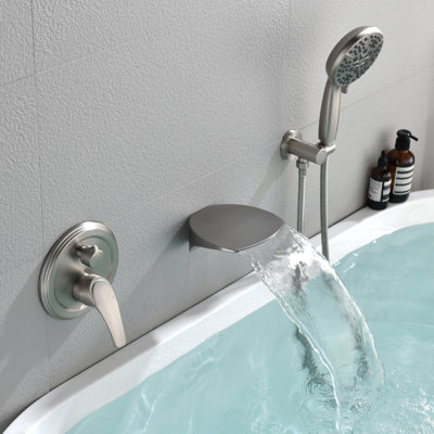 1 Handle Wall Roman Tub Faucet with Diverter