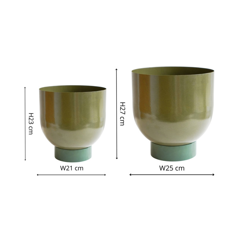 Austin Metal Planter Set, Green