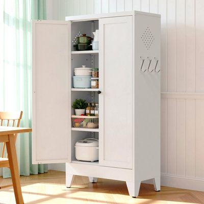 Rangement réglable en métal pour garde-manger avec 3 tablettes (capacité de 110 lb), organisateur de garde-manger autoportant robuste pour la cuisine, le garde-manger et le salon