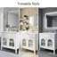 Meuble-lavabo blanc 35,6 po Mid-Century-1269067125