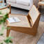 Arihaan Japandi Style Armless Lounge Chair, Solid Ash Wood Frame with Handwoven Rattan Seat, 440 lbs Weight Capacity, Minimalist Nordic Design Accent Chair