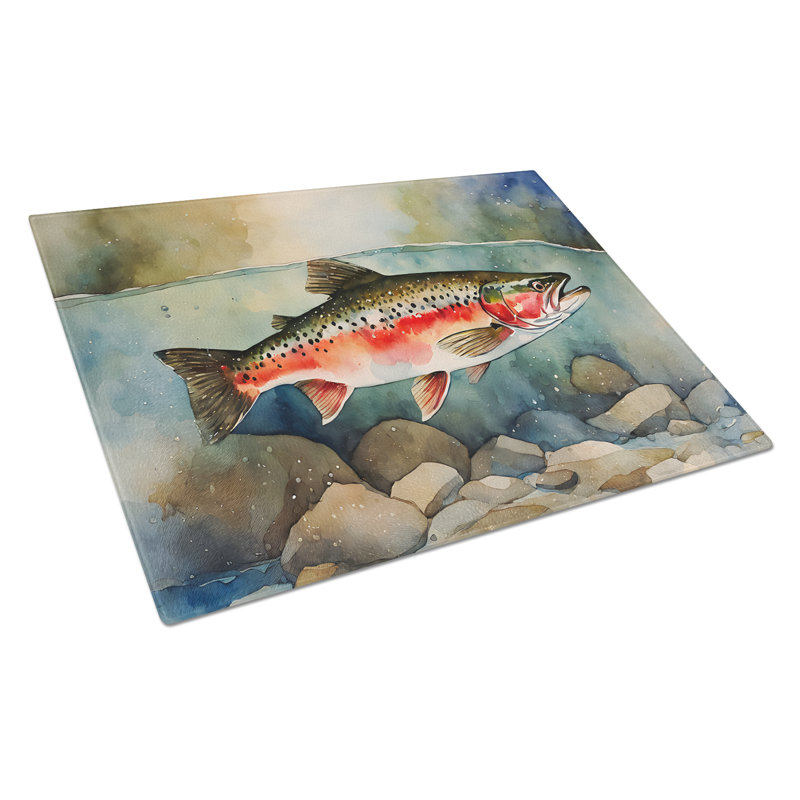 Trout Glass Cutting Board Large