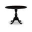 Ensemble de coin repas 3 pièces pour petits espaces comprenant une table de salle à manger ronde avec Dropleaf et 2 chaises Parson en tissu Gotham foncé, 42 x 42 po, noir brossé-353768444-353768440