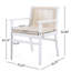 Ensemble de 2 chaises de salle à manger d'extérieur, fauteuil de patio en bois d'acacia avec dossier en corde et coussin hydrofuge, structure blanche, capacité de poids de 400 lb