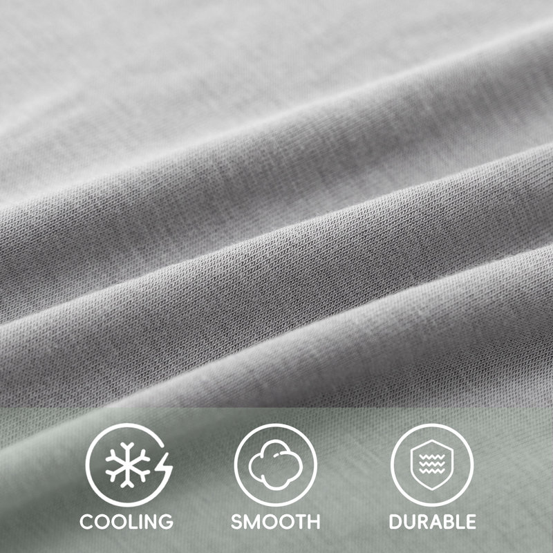 Cooling Rayon From Bamboo Soft Comfortable Pillowcases, King Pillow Case, Gray