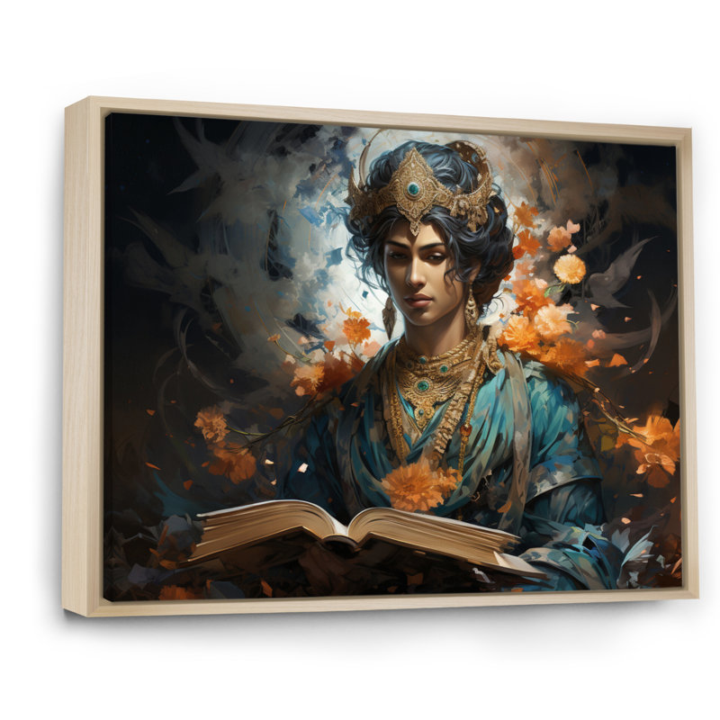 Art de l'hindouisme - Bhagavad Gitas I - impression, H 30 po x l 40 po, Cadre naturel flottant