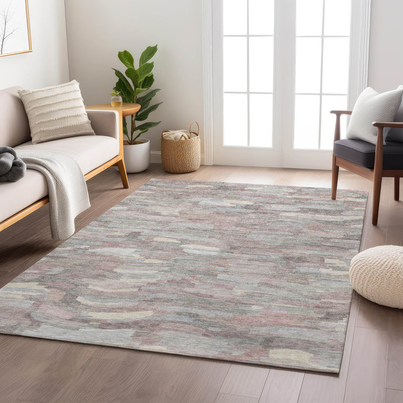 Machine Washable Indoor/Outdoor Huseby ACN2266 Stripes Rug, Rectangle 8' x 10'