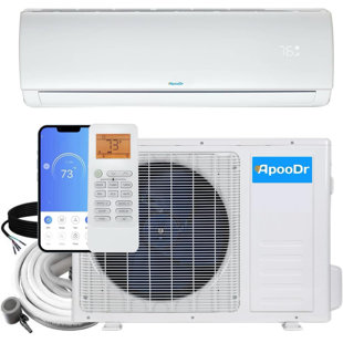 ApooDr 18,000 BTU 19 SEER2, 230-Volt, Ductless Mini Split AC with Heat Pump, Wi-Fi, 16Ft. Lineset