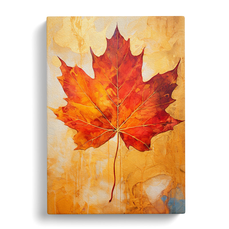 Leaf Gestural No.3 - Wrapped Canvas, 76cm H x 50cm W x 3cm D