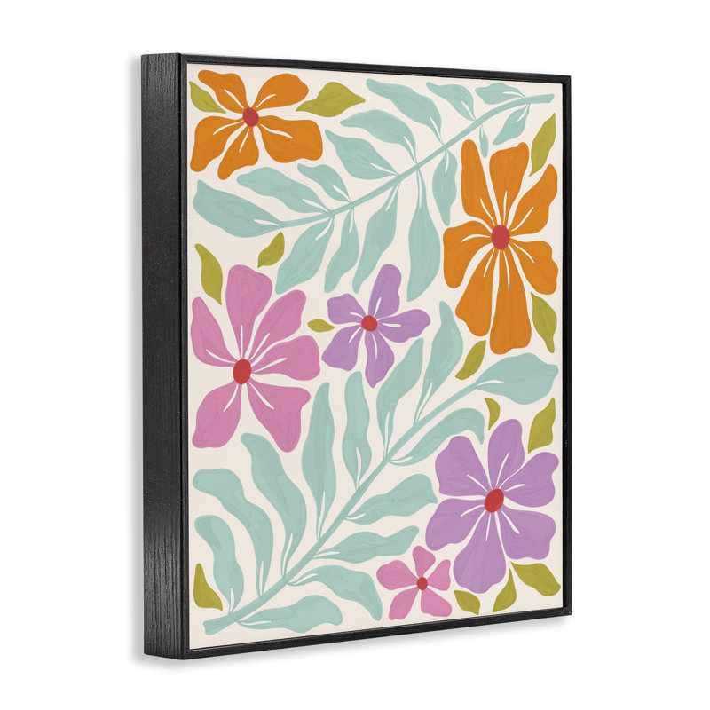 Art floral à giclée par Aralma, H 30 po x l 24 po, Giclée encadrée noir minuit