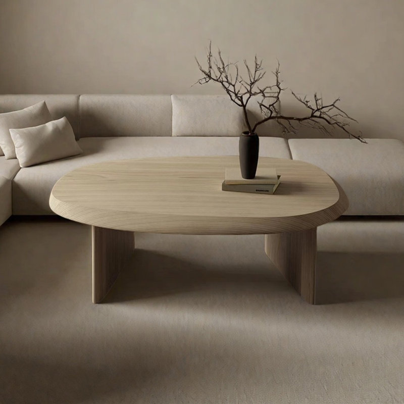 Table de bout ovale en bois massif, H 14,96 po x L 51,18 po x l 27,55 po