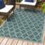 Tapis d'intérieur / extérieur bleu sarcelle / gris Hague-10763914