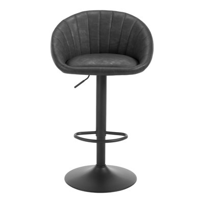 Swivel Upholstered Adjustable Height Bar Stool
