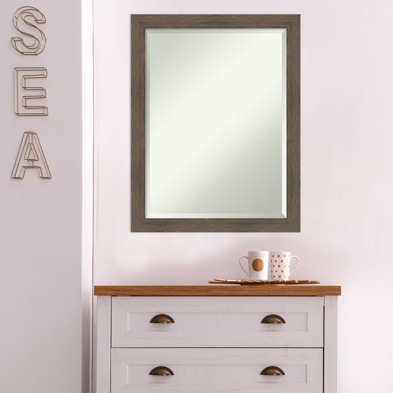 Modeste Flat Mirror, 27" x 21", Matte Brown