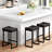 Upholstered Counter Stool with Metal Frame & Footrest, Backless Saddle Seat Counter Height Bar Stools-1702816486-1702816480-1702816487