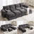 130'' 4-Seat Chenille Sectional With Four Ottomans-478599837