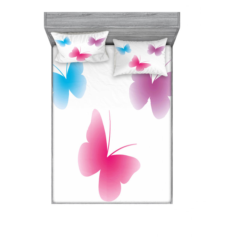 Ensemble de draps Butterfly, Ensemble de drap pour grand lit avec drap-housse