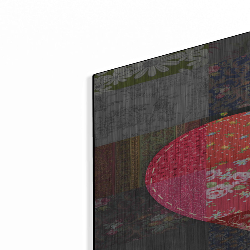 Luxe Patchwork «Patch Heart Pink Grey» par Rachel C «Patch Heart Pink Grey» par Rachel Caldwell, H 36 po x l 24 po