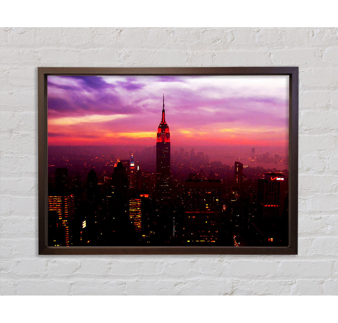 Empire State Building Evening Glow - Einzelner Bilderrahmen Kunstdrucke auf Leinwand