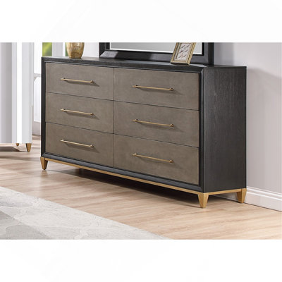 Commode en bois brossé 6 pièces