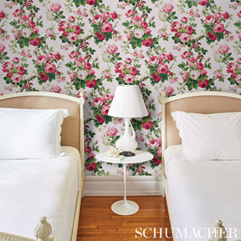 Nancy Floral Wallpaper, Rose