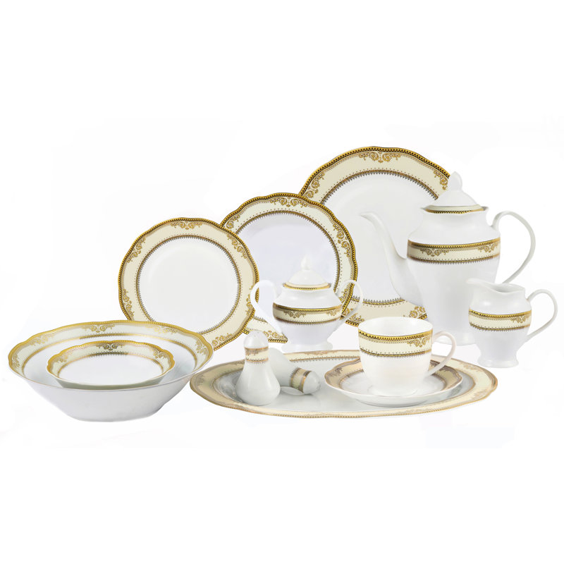 Piece Porcelain China Dinnerware Set - Service for 8