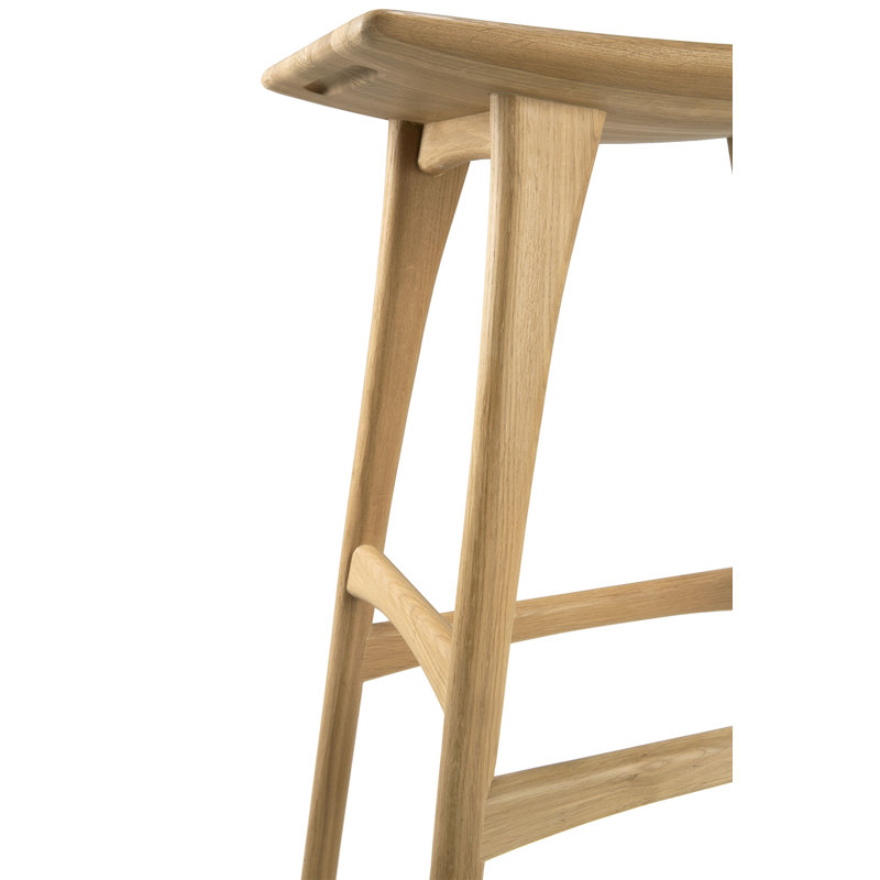 Osso Solid Wood Stool, Oak, Bar Stool (30.91" Seat Height)