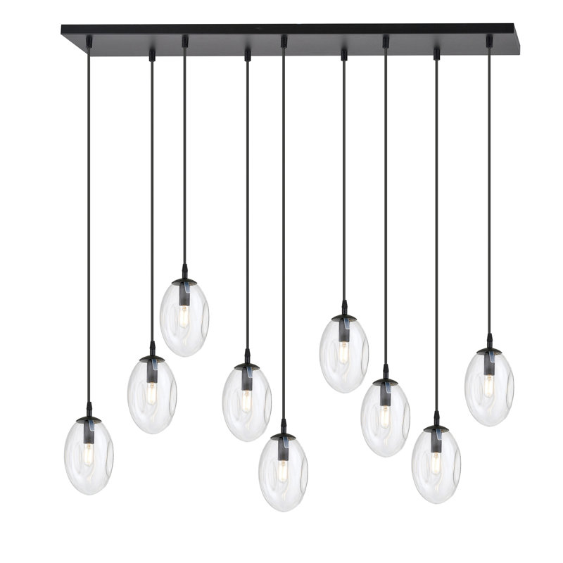 Englewood 9 - Light Black Pendant, Clear