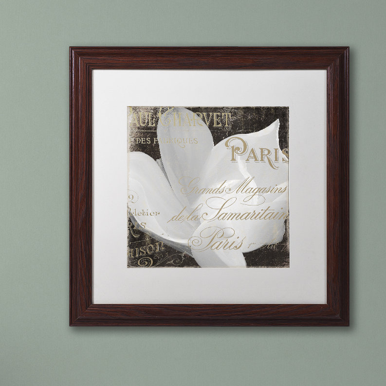 Jadaya «Fleurs Blanc II» par Color Bakery, impression encadrée, H 11 po x l 14 po x P 0,5 po, Blanc, Cadre noir