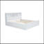 Lit plateforme très grand en bois avec tête de lit multi-rangement, USB et tiroirs, blanc