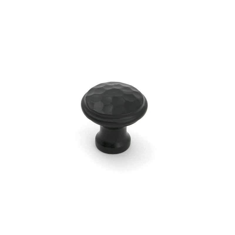 Hammered Round Knob, Aged Bronze, 0.79" Knob Diameter