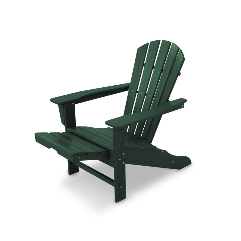 POLYWOOD Palm Coast Ultimate Adirondack with Hideaway Ottoman, Green