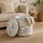 Hugh 40cm Wide Round Abstract Footstool Ottoman