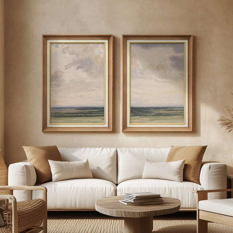 Ensemble de 2 œuvres d'art abstraites encadrées de qualité supérieure sur toile de qualité supérieure avec cadre de 26 po x 36 po