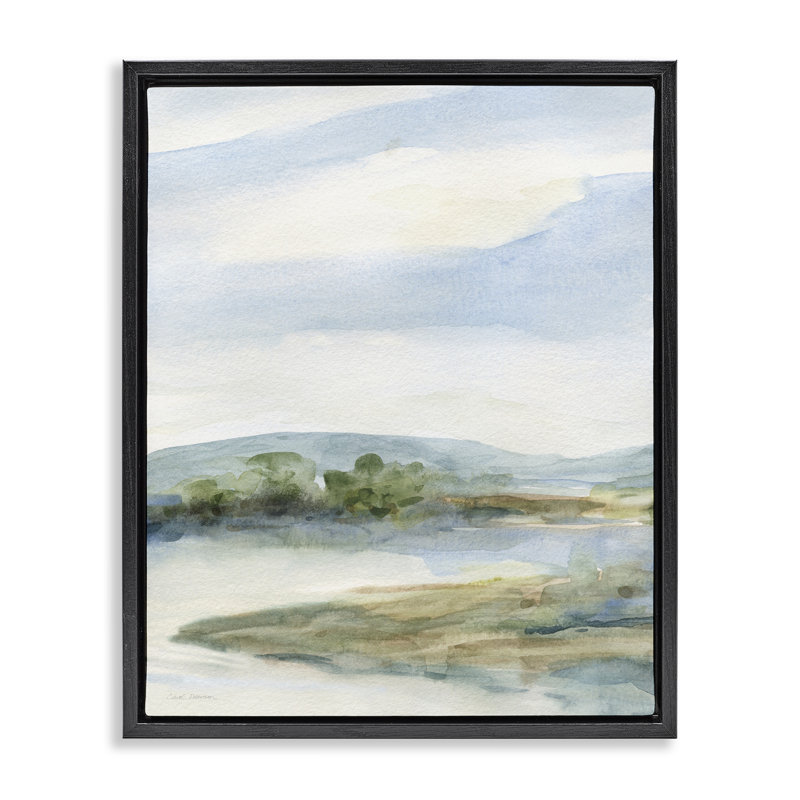Impression de collines naturelles, Cadre flottant noir de jais, H 21 po x l 17 po
