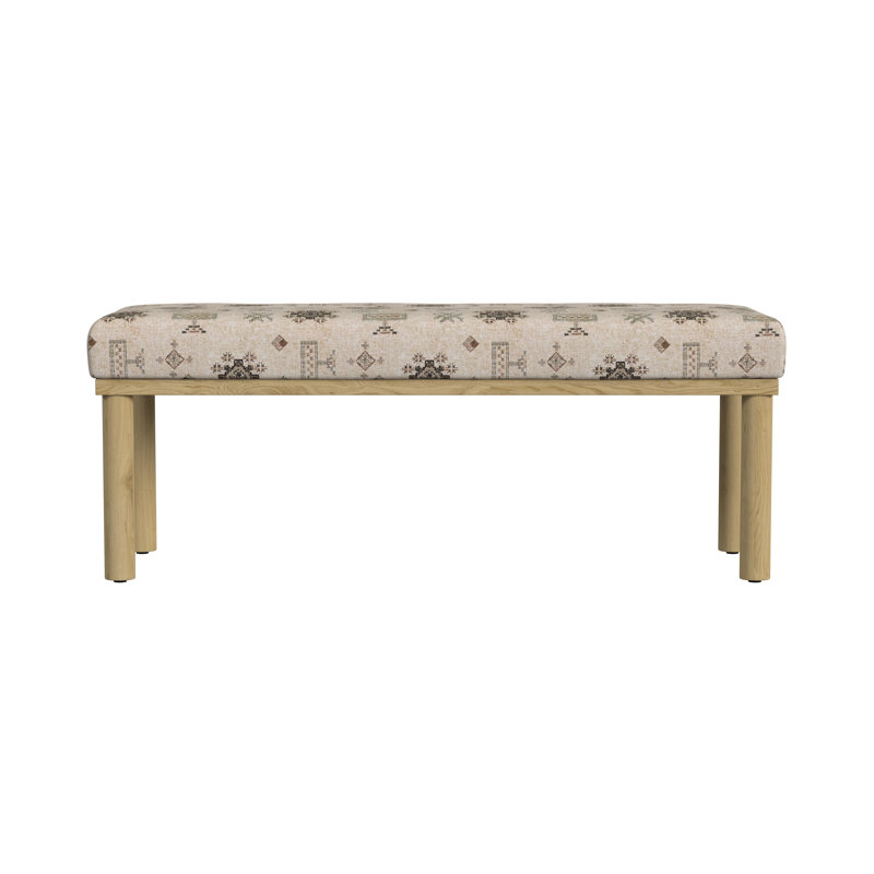 Shikera Upholstered Bench, Contemporary Global Pattern