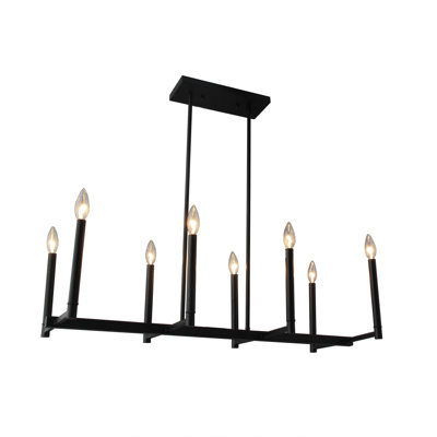 Lustre 8 lumières avec finition noir mat