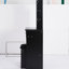 Petit meuble-lavabo avec tabouret rembourré, miroir coulissant massif, rangement multi-couches, commode noire pour table à espaces restreints, très grand miroir et chaise, chambres de rangement multicouches, noir,-12950398
